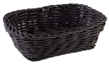 Koszyk na pieczywo z polipropylenu, prostokątny, czarny, 19x13x6 cm | APS 50630