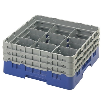 Kosz do szkła 9 przegródek - 50x50cm, niebieski | CAMBRO 9S638/186