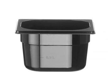 Pojemnik GN 1/6 gł. 10 cm z czarnego poliwęglanu | HENDI 862728