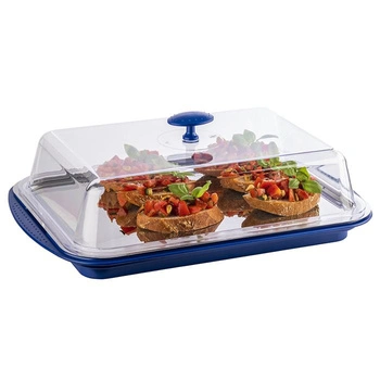 Taca z wkładem chłodzącym i pokrywą, niebieska 43x29x14 cm | APS 9090