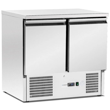 Stół chłodniczy 2-drzwiowy 257 l, bez rantu, z agregatem dolnym | FORGAST FG07007