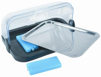 Witrynka bufetowa z wkładem chłodzącym, czarna, 44x32x20.5 cm | APS 9104