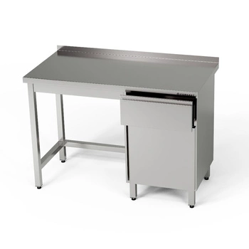 Stół roboczy nierdzewny z szafką i szufladą 160x60x85 cm | FORGAST