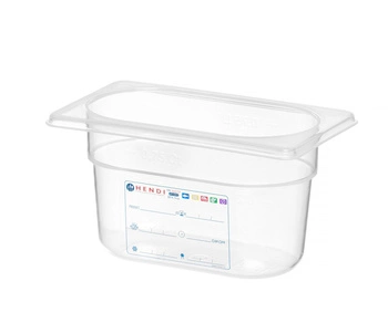 Pojemnik GN 1/9 gł. 10 cm z polipropylenu HACCP | HENDI 880555