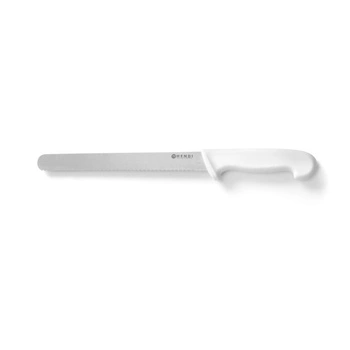 Nóż HACCP biały do chleba, ciast 25 cm | HENDI 843055