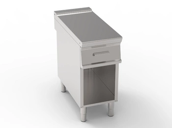 Blat roboczy z szufladą na podstawie otwartej, T-90, 40x90x90 cm | TECNOINOX 396701