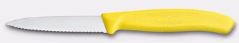 Nóż do warzyw i owoców Swiss Classic, ostrze ząbkowane, żółty, dł. ostrza 8 cm | VICTORINOX 6.7638.C1