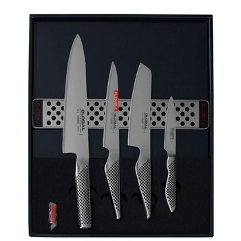 Zestaw noży z listwą magnetyczną: G-2+GS-5+GS-11+GS-38+G-4231 | Global G-251138/M30