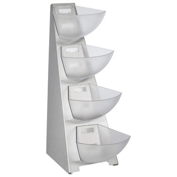 Stojak bufetowy, czteropoziomowy MULTITRACK, stalowy, 33x19.5x53 cm | APS 11446