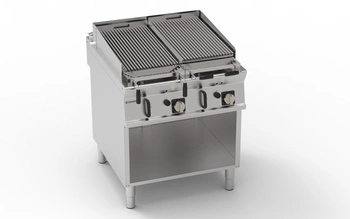 Grill lawowy gazowy z dwoma płytami na szafce otwartej 20 kW | TECNOINOX 313208