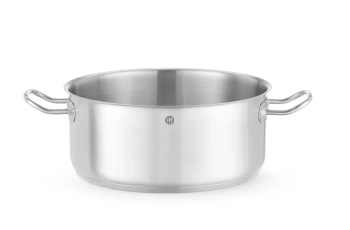 Garnek ze stali nierdzewnej niski Kitchen Line, pojemność 7,3 l, średnia 28 cm, wysokość 12 cm | HENDI 837672