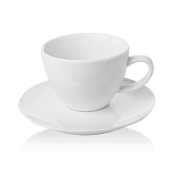 Filiżanka elegancka espresso ze spodkiem porcelanowa BIANCO - 70 ml | FINE DINE 770177