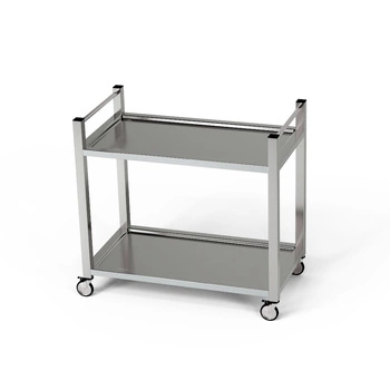 Wózek kelnerski nierdzewny 2-półkowy uchwyt pionowy 110x60x85 cm | FORGAST