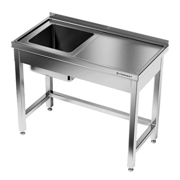 Stół nierdzewny ze zlewem 1-komorowym 120 cm | FORGAST