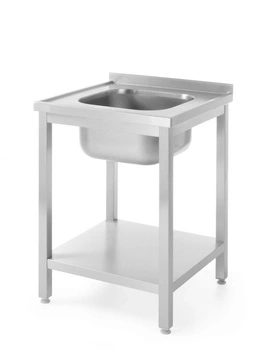 Stół ze zlewem 1-komorowym i półką | HENDI 811856