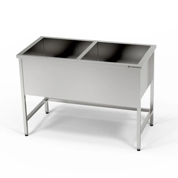 Basen nierdzewny 2-komorowy (gł. 40 cm) 160x60x85 cm | FORGAST