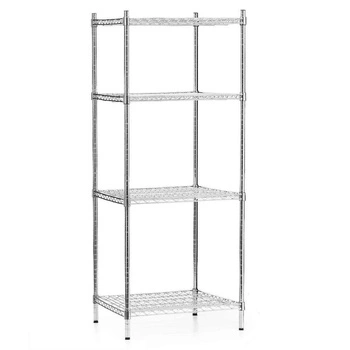 Regał magazynowy ze stali chromowanej, 4 półki, 61x61x180 cm składany | FORGAST FG15135