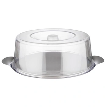 Taca do ciast i tortów z pokrywą 30x11 cm, stal nierdzewna, z pokrywą | APS 65