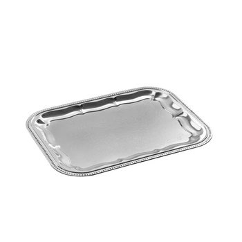 Taca bankietowa z wzorem, stal nierdzewna, 41.5x31x1.5 cm | APS 392