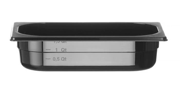 Pojemnik GN 1/4 gł. 6,5 cm z czarnego poliwęglanu | HENDI 862636