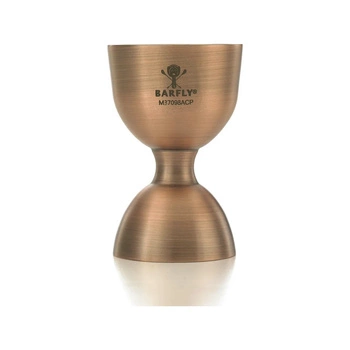 Miarka barmańska Bell z prostą krawędzią, stal nierdzewna, kolor: antyczna miedź 25/50 ml | BARFLY M37098ACP