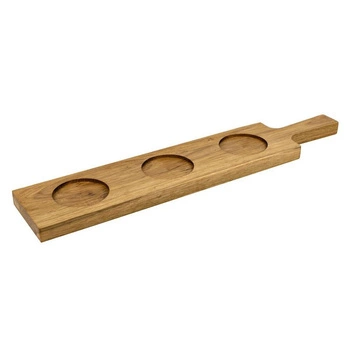 Deska dębowa do prezentacji dań STRATOS z otworami 50x10 cm | VERLO V-11519