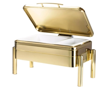 Podgrzewacz stołowy Premium, GN 1/1, pełna pokrywa, złoty połysk,  | AMBITION 287617