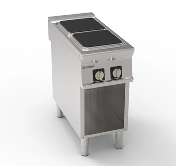 Kuchnia gastronomiczna elektryczna na szafce otwartej, 2 pola kwadratowe 30x30 cm | TECNOINOX 316009