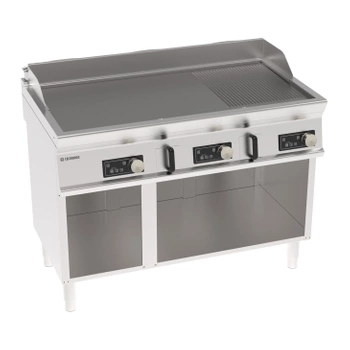 Płyta grillowa elektryczna, sterowanie elektroniczne, 2/3 gładka, 1/3 ryflowana na podstawie otwartej, 120 cm, 400V Tecno74 | TECNOINOX 716247