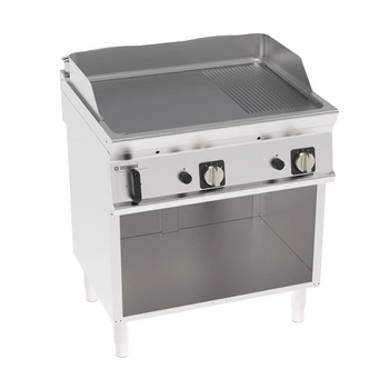 Płyta grillowa gazowa chromowana 1/3 ryflowana szczotkowana na podstawie otwartej 14 kW | TECNOINOX 713192