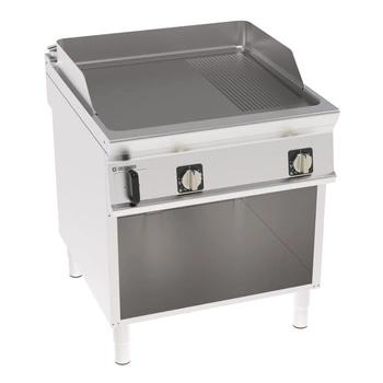 Płyta grillowa elektryczna, 2/3 gładka, 1/3 ryflowana, na podstawie otwartej 80 cm, T-90 | TECNOINOX 316270