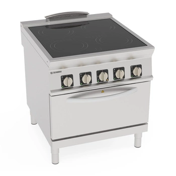 Kuchnia gastronomiczna ceramiczna z piekarnikiem elektrycznym, konwekcyjnym, 4 pola grzewcze, 13.6 + 5 kW | TECNOINOX 316124