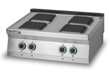 Kuchnia gastronomiczna elektryczna 4-płytowa nastawna, pola grzewcze kwadratowe 80x70x28 cm, 9,6 kW | LOZAMET L700.KE4