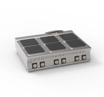 Kuchnia gastronomiczna elektryczna nastawna 6 pól kwadratowych 30x30 cm, 24 kW | TECNOINOX 316005