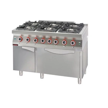 Kuchnia gazowa 6-palnikowa z piekarnikiem el. | KROMET 700.KG-6/PE-2/SD