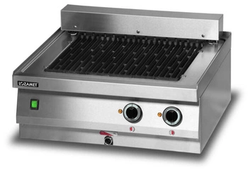 Grill wodny z rusztem żeliwnym, elektryczny, nastawny, 70x65x27 cm, 9 kW | LOZAMET LER600