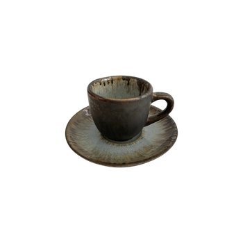 Filiżanka Bel 100 ml ze spodkiem 11 cm Still Cristall topaz | KERA CERAMIKA 2.3.3.TOPAZ