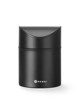 Śmietniczka stołowa z uchylną pokrywą, 1,2L, czarny śr. 12 x H 16.5 cm | HENDI 440773