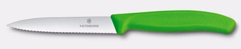Nóż do warzyw i owoców Swiss Classic, ostrze ząbkowane, zielony, dł. ostrza 10 cm | VICTORINOX 6.7734.C1
