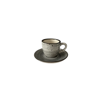 Filiżanka Bel 100 ml ze spodkiem 11 cm Still Rustic szary | KERA CERAMIKA 2.3.3.RUSTIC SZARY