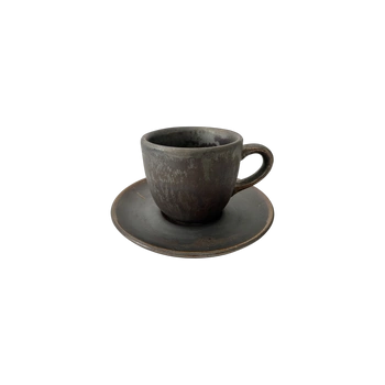 Filiżanka Bel 200 ml ze spodkiem 15 cm Still Cristall hematyt | KERA CERAMIKA 2.3.1.HEMATYT