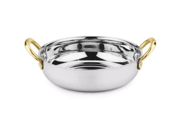 Patelnia do serwowania z dwoma uchwytami, stal nierdzewna - śr. 19.5 cm, poj. 1 l | AMBITION 287653