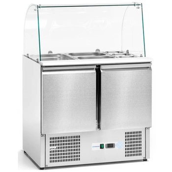 Stół chłodniczy 2-drzwiowy sałatkowy 257 l, z nadstawką szklaną | FORGAST FG07101