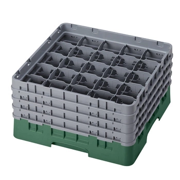 Kosz do szkła 25 przegródek - 50x50 cm, zielony | CAMBRO 25S800/119