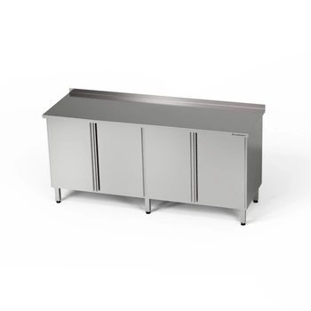 Stół roboczy nierdzewny z 2 szafkami 220x70x85 cm | FORGAST