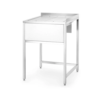 Narożny stół Oxygen Hybrid z ukrytą komorą zlewową i myjką do płukania dzbanków, 650x650x(h)900mm | BARMATIC 817483