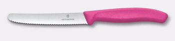 Nóż do pomidorów Swiss Classic, ostrze ząbkowane, różowy, dł. ostrza 11 cm | VICTORINOX 6.7835.C1