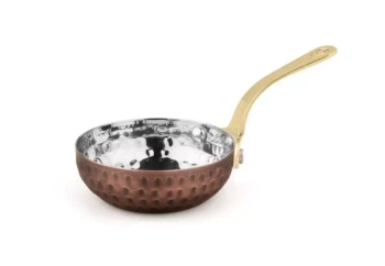 Patelnia do serwowania, kolor miedź antyczna młotkowana, poj. 80 ml | AMBITION 287690