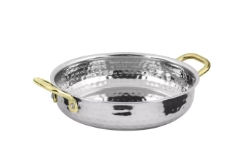 Patelnia do serwowania z dwoma uchwytami, stal młotkowana - śr. 19.5 cm, poj. 1 l | AMBITION 287680