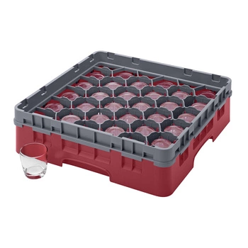 Kosz do szkła 30 przegródek - 50x50cm, żurawinowy | CAMBRO 30S318/416